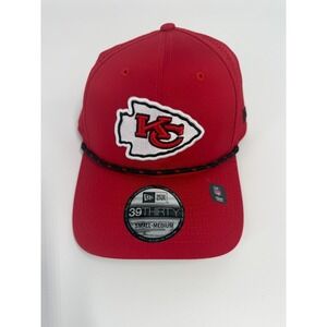 Kansas City Chiefs New Era Perfect 39Thirty SZ S/M Stretch Fit Hat Cap Red Rope